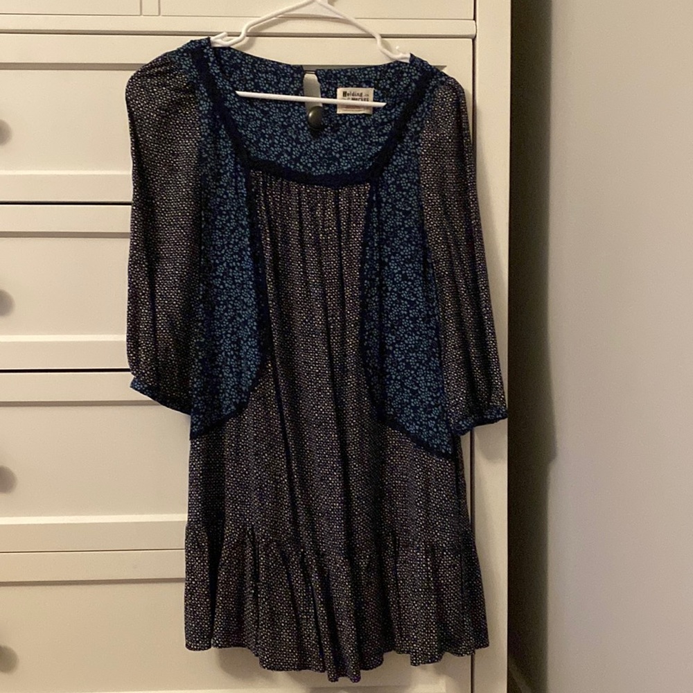 Navy blue floral tunic